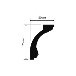 Потолочный плинтус под покраску Hiwood AL75 2000×50×76