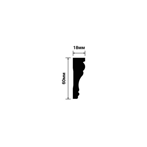 Потолочный плинтус под покраску Hiwood T1060 2000×18×60