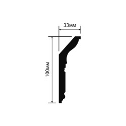 Потолочный плинтус под покраску Hiwood L1902M с подсветкой 2000×33×100