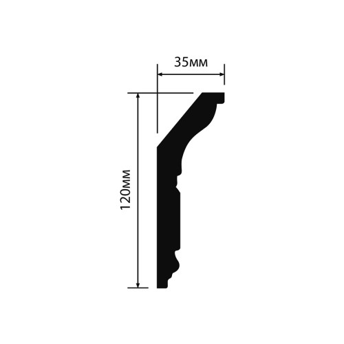 Потолочный плинтус под покраску Hiwood L1902 с подсветкой 2000×35×120