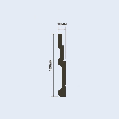 Плинтус под покраску Hiwood B120V1 2000×120×16