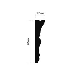 Потолочный плинтус под покраску Hiwood M1707 2000×17×70