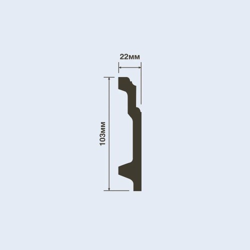 Плинтус под покраску Hiwood B100V1 2000×103×22