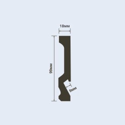 Плинтус под покраску Hiwood LB99 с подсветкой 2000×99×18