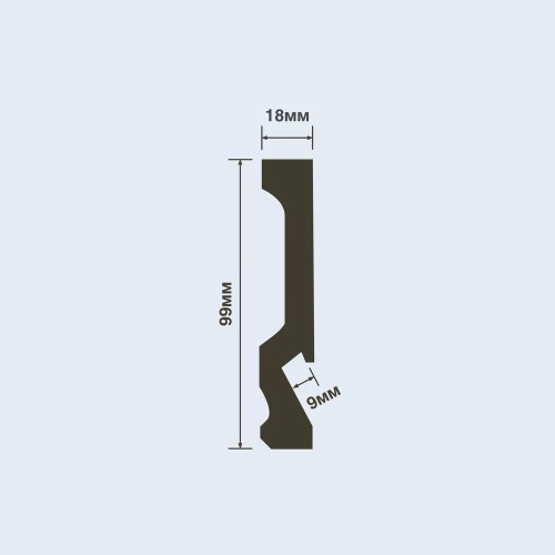 Плинтус под покраску Hiwood LB99 с подсветкой 2000×99×18 Плинтус под покраску Hiwood LB99 с подсветкой 2000×99×18