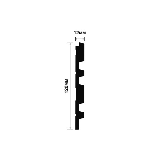 Стеновая панель из полистирола Hiwood LV122 BR395K 2700×120×12, технический рисунок