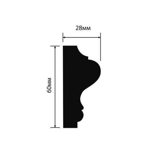 Молдинг из полистирола под покраску Hiwood LD60 2000×60×28