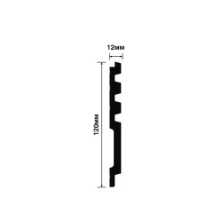 Стеновая панель из полистирола Hiwood LV128 S339S 2700×120×12, технический рисунок