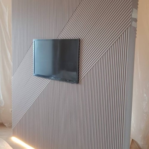 Стеновая панель из полистирола под покраску Hiwood LV135 NP 2700×120×12 фото в интерьере