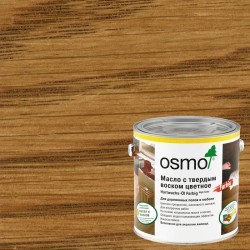 Масло с твердым воском для дерева Osmo Hartwachs-Ol Farbig цвет 3072 Янтарь шелковисто-матовое 0,22 л