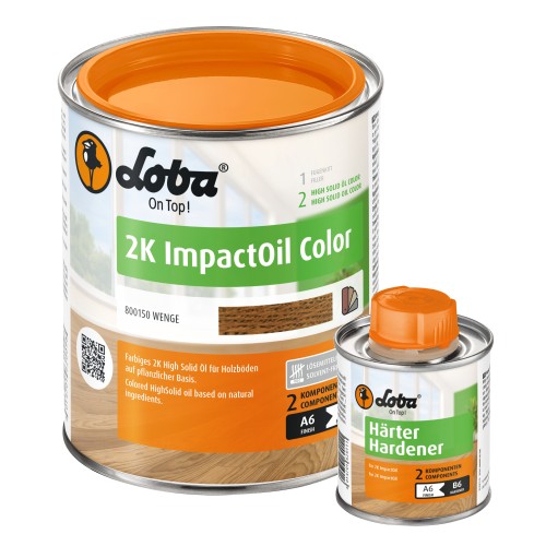 Цветное двухкомпонентное масло Loba HS 2K ImpactOil Color венге 0,75 л Цветное двухкомпонентное масло Loba HS 2K ImpactOil Color венге 0,75 л