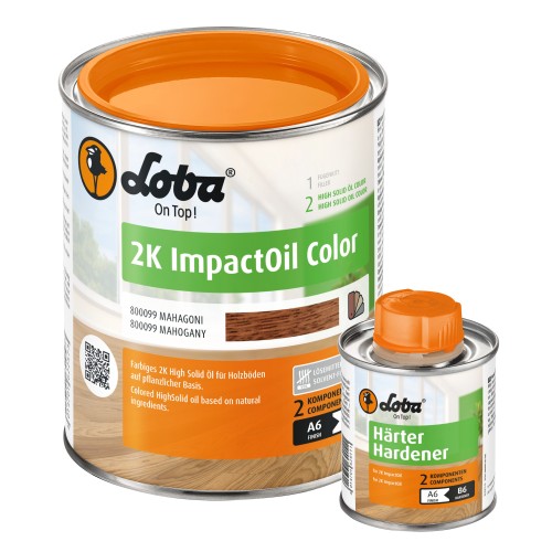 Цветное двухкомпонентное масло Loba HS 2K ImpactOil Color махагон 0,75 л Цветное двухкомпонентное масло Loba HS 2K ImpactOil Color махагон 0,75 л