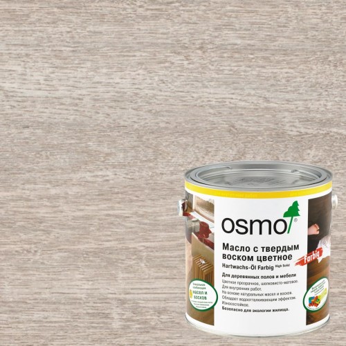 Масло с твердым воском для дерева Osmo Hartwachs-Ol Farbig цвет 3040 Белый шелковисто-матовое 0,75 л Масло с твердым воском для дерева Osmo Hartwachs-Ol Farbig цвет 3040 Белый шелковисто-матовое 0,75 л