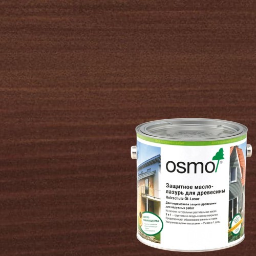Масло-лазурь для дерева Osmo Holz-Schutz Ol Lasur цвет 727 Палисандр шелковисто-матовое 2,5 л Масло-лазурь для дерева Osmo Holz-Schutz Ol Lasur цвет 727 Палисандр шелковисто-матовое 2,5 л