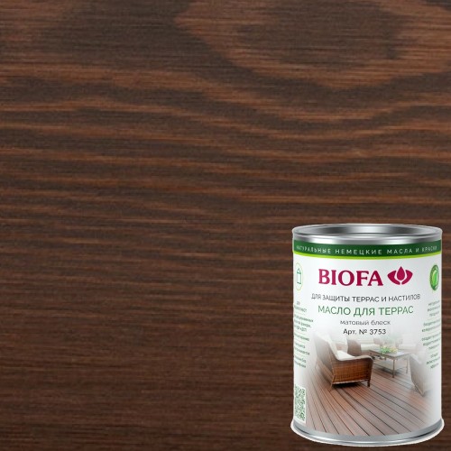 Масло для террас Biofa 3753 цвет 3704 Термодерево 0,125 л Масло для террас Biofa 3753 цвет 3704 Термодерево 0,125 л