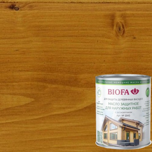 Масло для фасадов Biofa 2043 цвет 4302 Золотистый тик 0,4 л