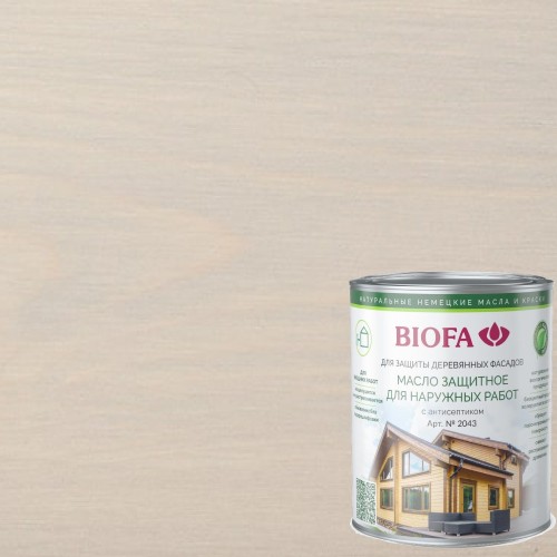 Масло для фасадов Biofa 2043 цвет 4314 Айсберг 0,4 л