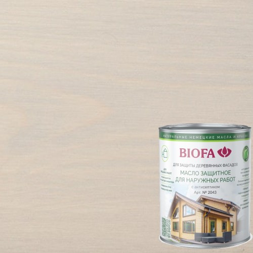 Масло для фасадов Biofa 2043 цвет 4314 Айсберг 1 л