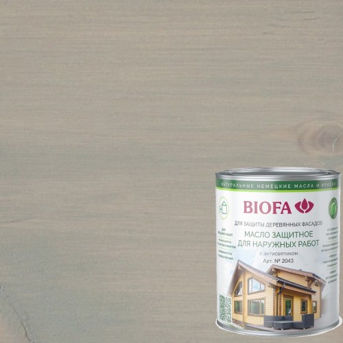 Масло для фасадов Biofa 2043 цвет 4315 Пепельно-серый 0,4 л