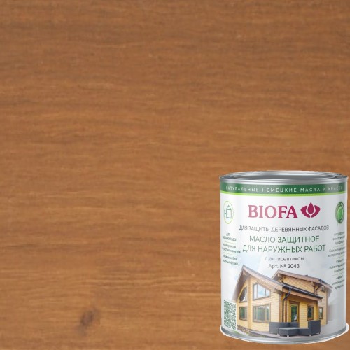 Масло для фасадов Biofa 2043 цвет 4318 Ироко 0,4 л