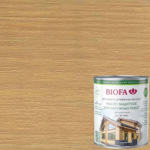 Масло для фасадов Biofa 2043 цвет 4344 Серый дуб 10 л