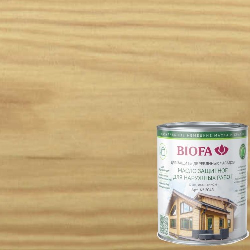 Масло для фасадов Biofa 2043 цвет 4340 Желтый дуб 0,375 л