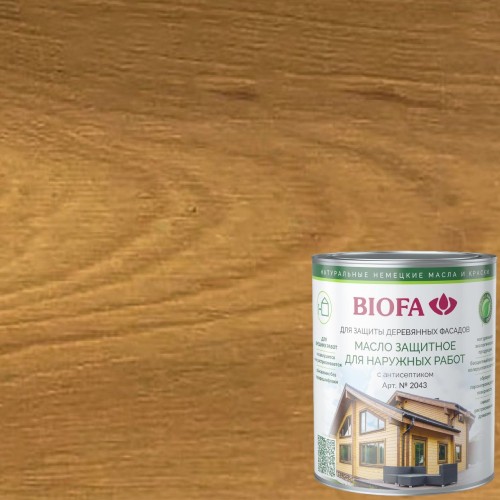Масло для фасадов Biofa 2043 цвет 4341 Темный дуб 10 л