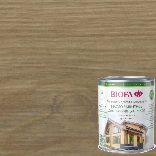Масло для фасадов Biofa 2043 цвет 4341 Темный дуб 0,375 л