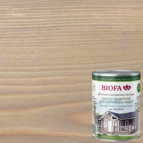 Масло для фасадов Biofa 2043М цвет 4333 Ладан 10 л