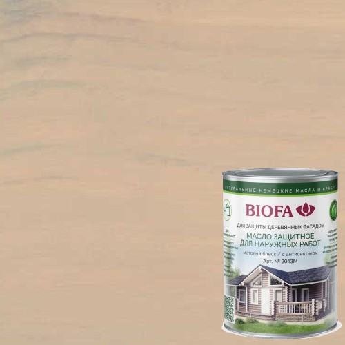 Масло для фасадов Biofa 2043М цвет 4333 Ладан 0,375 л