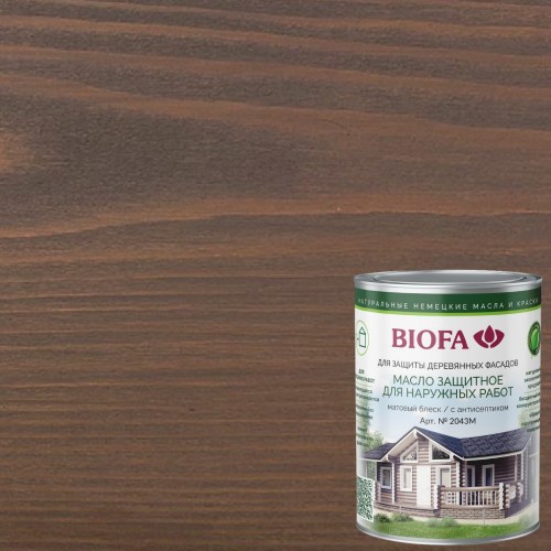 Масло для фасадов Biofa 2043М цвет 4334 Корица 2,5 л