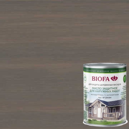 Масло для фасадов Biofa 2043М цвет 4330 Гранит 0,375 л