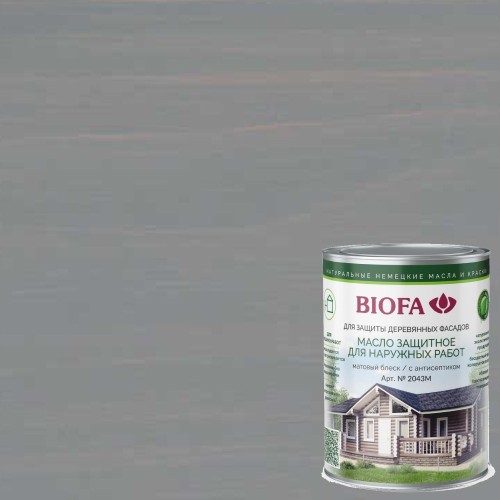 Масло для фасадов Biofa 2043М цвет 4331 Серая гавань 0,375 л