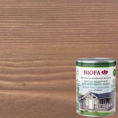 Масло для фасадов Biofa 2043М цвет 4337 Антик 2,5 л