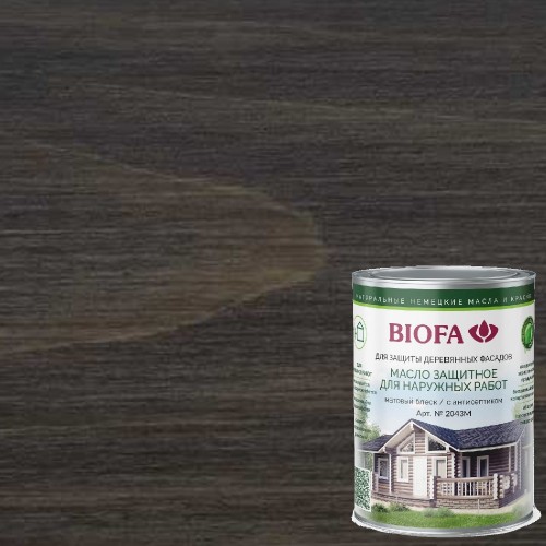 Масло для фасадов Biofa 2043М цвет 4325 Лакрица 2,5 л