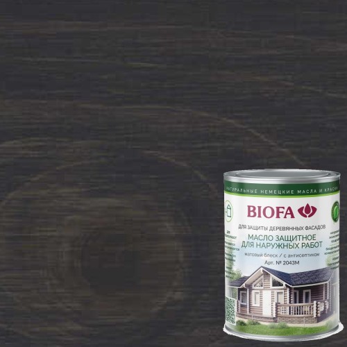 Масло для фасадов Biofa 2043М цвет 4327 Лунная ночь 0,125 л Масло для фасадов Biofa 2043М цвет 4327 Лунная ночь 0,125 л