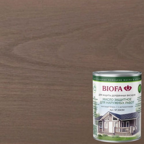 Масло для фасадов Biofa 2043М цвет 4336 Миндаль 1 л