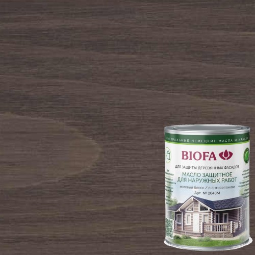 Масло для фасадов Biofa 2043М цвет 4329 Кремень 0,375 л