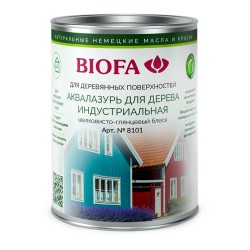 Аквалазурь для дерева Biofa 8101 цвет 8107 Шведский красный 0,125 л
