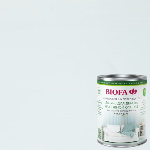 Лазурь для дерева Biofa 5175 цвет 5119 Ниагара 0,125 л Лазурь для дерева Biofa 5175 цвет 5119 Ниагара 0,125 л