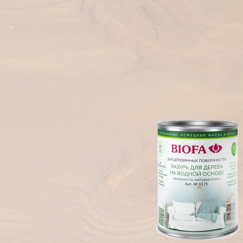 Лазурь для дерева Biofa 5175 цвет 5118 Бежевый 0,125 л Лазурь для дерева Biofa 5175 цвет 5118 Бежевый 0,125 л