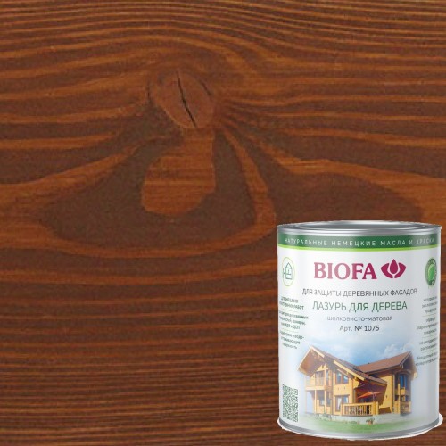 Лазурь для дерева Biofa 1075 цвет 1007 Черный кофе 0,4 л