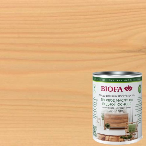 Масло с твердым воском для дерева Biofa 5045 цвет 5002 Прованс шелковисто-матовое 0,125 л