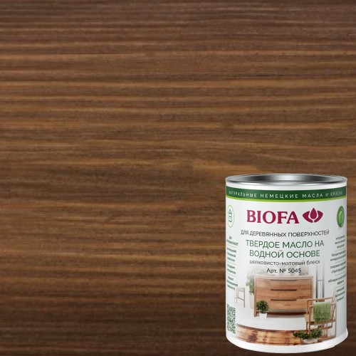 Масло с твердым воском для дерева Biofa 5045 цвет 5009 Мартиника шелковисто-матовое 0,9 л