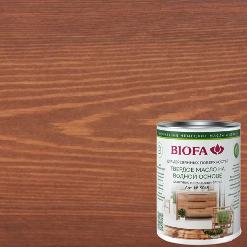 Масло с твердым воском для дерева Biofa 5045 цвет 5003 Бургундия шелковисто-матовое 9 л
