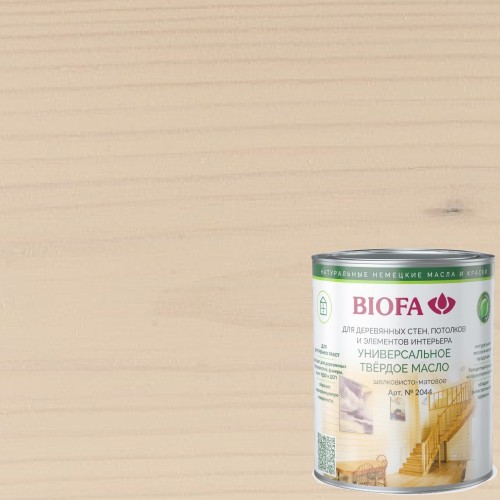 Масло с твердым воском для дерева Biofa 2044 цвет 2002 Birke 2,5 л