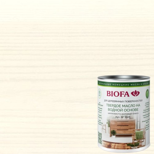 Масло с твердым воском для дерева Biofa 5045 цвет 5006 Ницца шелковисто-матовое 9 л