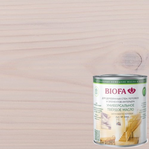 Масло с твердым воском для дерева Biofa 2044 цвет 2003 Неаполитанский серый 1 л