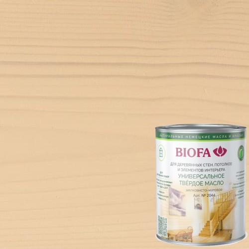 Масло с твердым воском для дерева Biofa 2044 цвет 2009 Слоновая кость 0,4 л