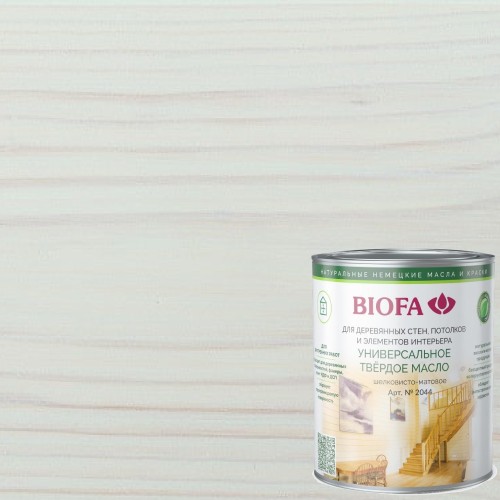 Масло с твердым воском для дерева Biofa 2044 цвет 2013 Панг 10 л